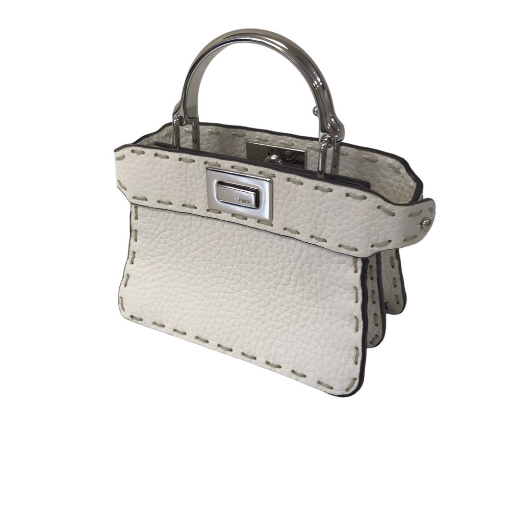 Fendi Python Shoulder Peekaboo Isee Micro Bag Whi… - image 1